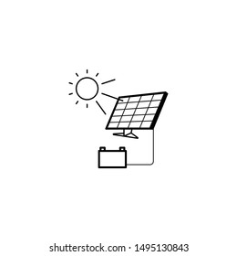 Solar energy panel. Battery Charging With Solar Panel Icon vector. Flat web icon or sign isolated on white background. 