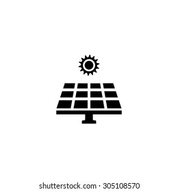 Solar Energy Panel. Black Simple Vector Icon