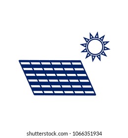 Solar energy panel. Eco trend concept sign. Vector. Flat style black icon on white.