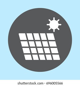 Solar energy panel flat icon, round button, Renewable energy circular vector sign. Flat style design