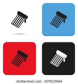 Solar energy panel flat vector icon.
