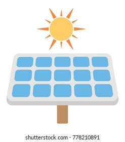 
Solar energy panel flat vector icon
