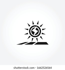 Icono del panel de energía solar. icono de energía alternativa
