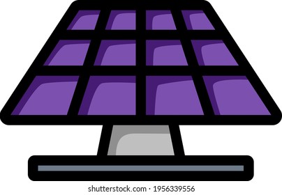 Solar Energy Panel Icon. Editable Bold Outline With Color Fill Design. Vector Illustration.