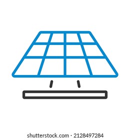 Solar Energy Panel Icon. Editable Bold Outline With Color Fill Design. Vector Illustration.