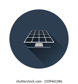 Icono del panel de energía solar. Diseño de color plano. Ilustración vectorial.