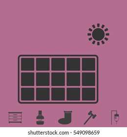 Solar energy panel icon flat. Simple vector grey pictogram and bonus symbol