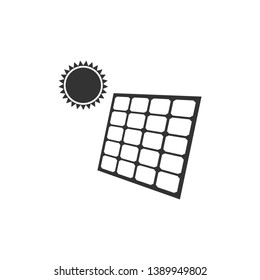 Solar energy panel icon isolated. Flat design. Vector Illustration