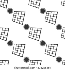 Solar energy panel icon seamless pattern on white background. Vector Illustration