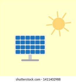 Solar energy panel. Solar Panel Icon vector. Flat web icon or sign isolated on white background