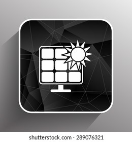Solar energy panel icon vector sun power.