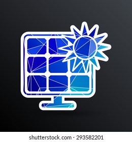 Solar energy panel icon vector sun power.