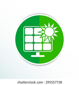 Solar energy panel icon vector sun power.
