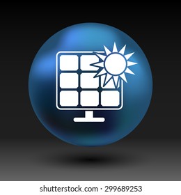 Solar energy panel icon vector sun power.