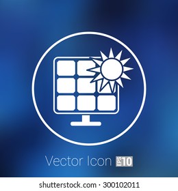 Solar energy panel icon vector sun power.