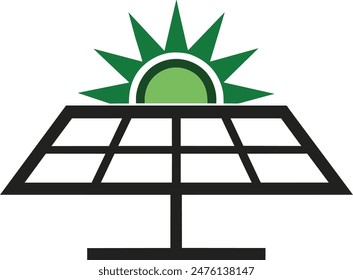 Solar Energy Panel line art logo design