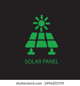 
Icono de línea del panel de energía solar en diseño simple