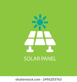 
Solar energy panel line icon in simple design