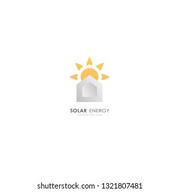 solar energy panel logo   renewable  alternative electricity source concept  white background flat cpopy space vector illustration
