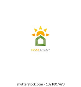 solar energy panel logo   renewable  alternative electricity source concept  white background flat cpopy space vector illustration