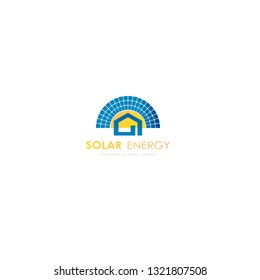 solar energy panel logo   renewable  alternative electricity source concept  white background flat cpopy space vector illustration