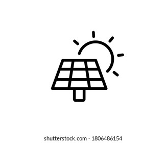 Solar energy panel. Power battery icon. Vector on isolated white background. EPS 10.