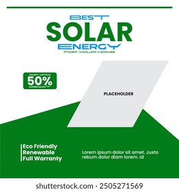 Solar energy panel and power saving Social Media Post