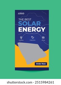 Solar energy panel and power saving Facebook and Instagram Story template