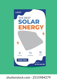 Solar energy panel and power saving Facebook and Instagram Story template