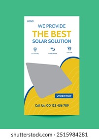 Solar energy panel and power saving Facebook and Instagram Story template