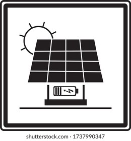 Solar energy panel sign, symbol, Vector illustration