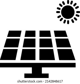 Solar energy panel. Simple black flat pictogram on white background.eps
