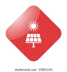 Solar energy panel simple icon on background