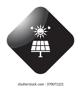 Solar energy panel simple icon on background