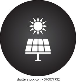 Solar energy panel simple icon on background