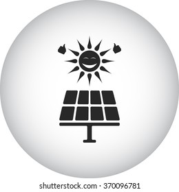 Solar energy panel simple icon on background