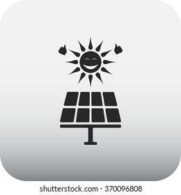 Solar energy panel simple icon on background