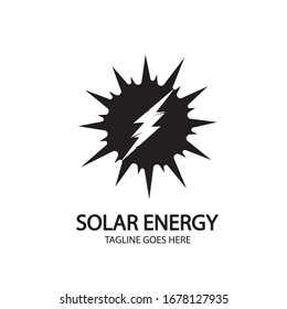 Solar energy panel and sun icon isolated on white background