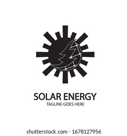 Panel de energía solar e icono solar aislados en fondo blanco