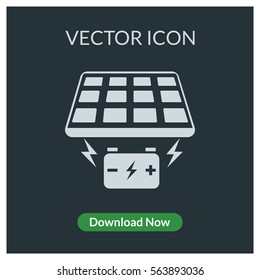 Solar energy panel vector icon