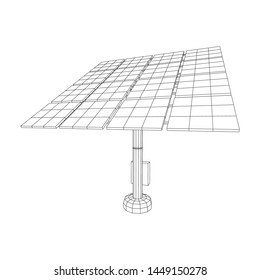 Solar energy panel. Wireframe low poly mesh vector illustration