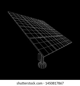 Solar energy panel. Wireframe low poly mesh vector illustration