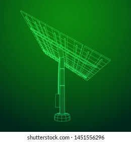 Solar energy panel. Wireframe low poly mesh vector illustration