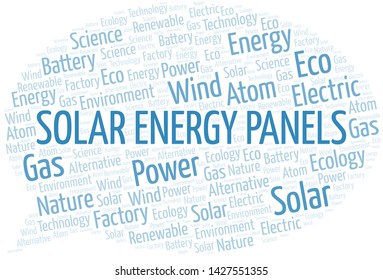 Solar Energy Panels word cloud. Wordcloud made with text only.