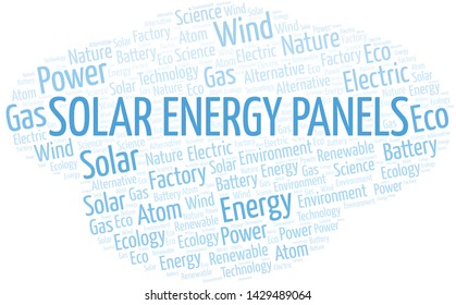 Solar Energy Panels word cloud. Wordcloud made with text only.