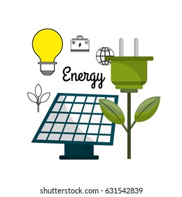 solar energy with power cable and bulb