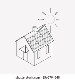 Solar energy power icon line element. Vector illustration of solar energy power icon line isolated on clean background for your web mobile app logo design.