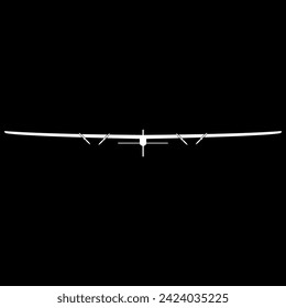 Solar energy powered airplane. Vector Illustration 