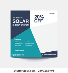 Solar Energy Powering the Future Social Post. Promoting for Solar Energy Solutions for a Greener Future – Clean, Renewable Power for Homes and Businesses.