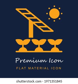 Solar Energy premium material ui ux isolated vector icon in navy blue and orange colors